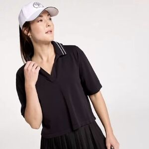 CALIA Women's Seamless Polo Black Golf Tennis Pickle Ball